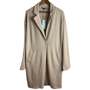 Shore The Brand Oversized Casual Coat Women’s Medium Taupe Longline Jacket NWT